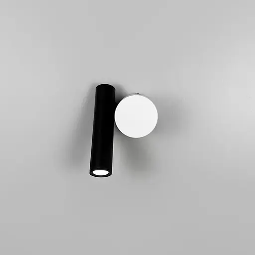 Бра зі спотом у чорно-білому корпусі 14х9 см Line F Арт. B326/1 BK|WT - фото 1