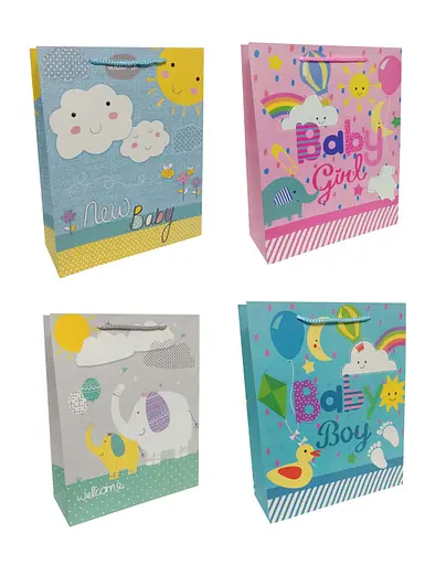 Пакет картонний, 200 г/м², New Baby, 26x32x10 см, 6 шт. в упаковці (В асортименті)