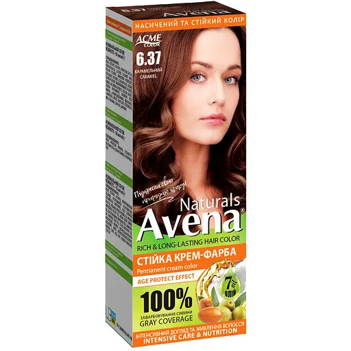 Устойчивая крем-краска для волос Acme Color Avena Naturals 6.37 карамельный  - фото 1