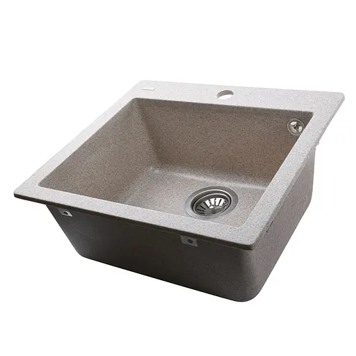 Гранитная мойка Globus Lux Aosta миндаль 490x455мм А0008, Терра - фото 2