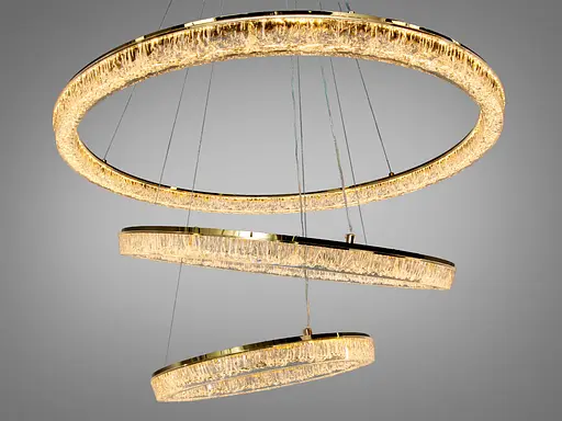 Подвесная LED люстра кольца белая 220 Вт 38-40 м² - фото 2