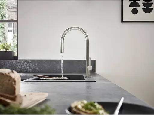 Змішувач Hansgrohe Talis 210 2jet кухонний з витяжним виливом Sbox 72801800 Stainless Steel Нержавіюча сталь - фото 2