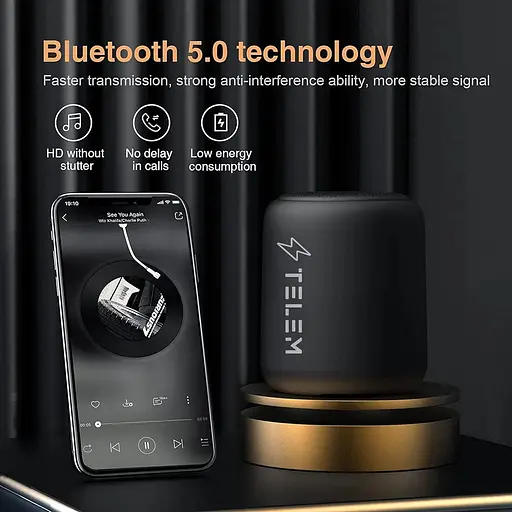 Бездротовий портативний Bluetooth-динамік, 18 годин відтворення, водонепроникний, BassBoost, для телефонів, сумісний з ноутбуками - фото 2