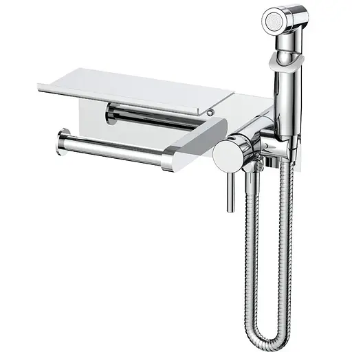 Гігієнічний душ прихованого монтажу Mixxus Premium Hans 069 з утримувачем для туалетного паперу MI6785, Хром - фото 1