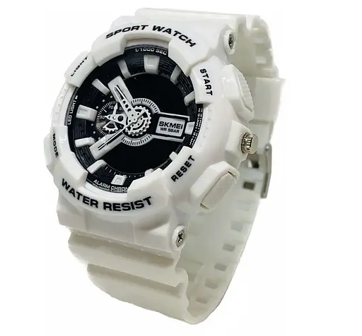 Наручные тактические часы Skmei 1688 (Черно-белые) - фото 4