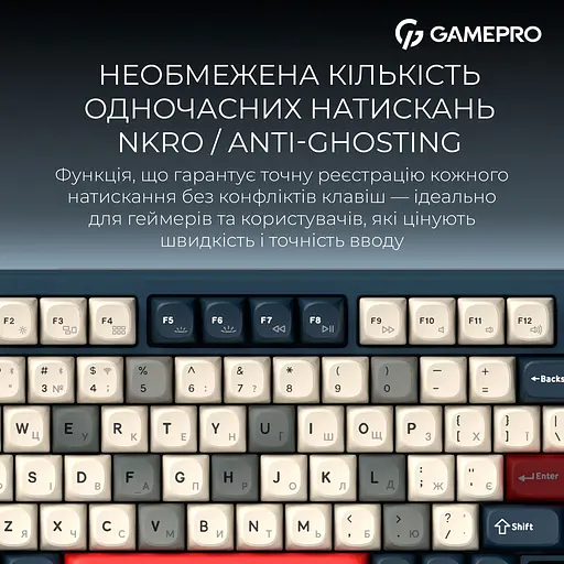Клавиатура GamePro Asgard Yord Keychron Super Red Switch Wireless/Bluetooth/USB Blue беспроводная (MK266BL) - фото 19
