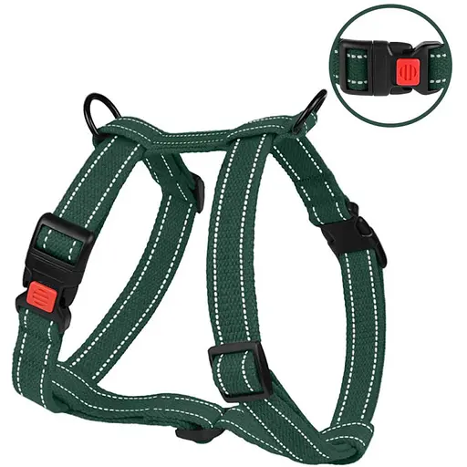 Шлея для собак Barksi Cotton Н-подібна L 40-58х44-78х2.5 см зелена - фото 3