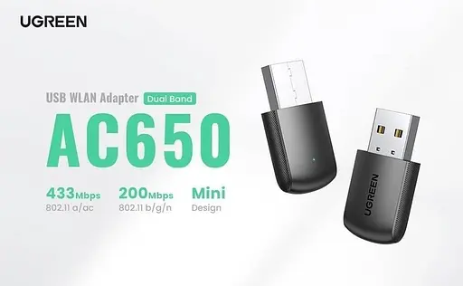 Wi-Fi-адаптер Ugreen CM448 AC650 11ac Dual-Band Wireless USB UGR-20204 - фото 3