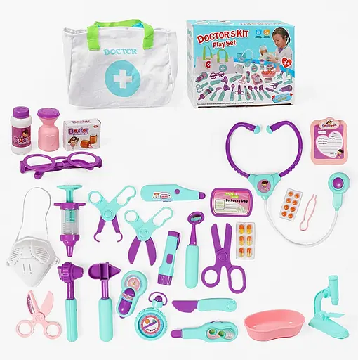 Набор доктора STYJ 04 сумка, стетоскоп, звук, подсветка, шприц, муляжі, очки, в коробке (6966008400027) - фото 2