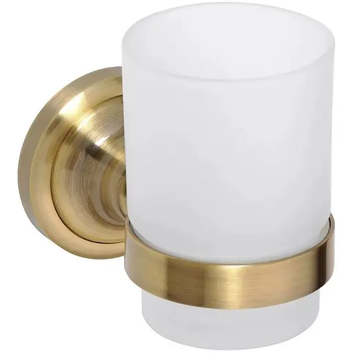 Склянка з тримачем Bemeta Retro бронза скло 144110017 білий - фото 1