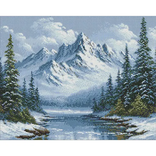 Алмазная мозаика Морозное дыхание леса Ideyka AMO20012, 40х50 см - фото 1