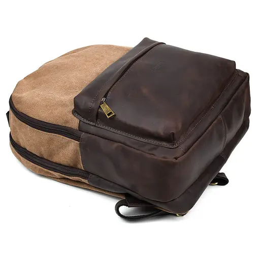 Кожаный мужской рюкзак TARWA 40х31х13 см nsa0001344 - фото 5