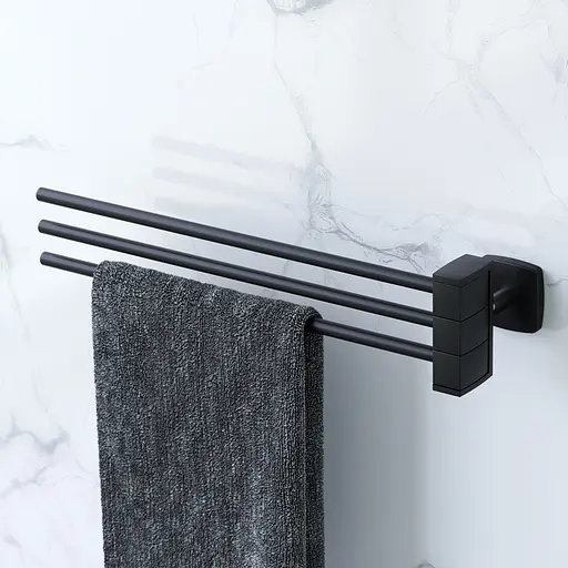 Потрійна вішалка-вертушка для рушників AM.PM Gem black A9032722 Чорний матовий - фото 2