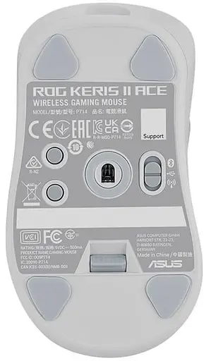 Бездротова миша ASUS ROG Keris II Ace RGB USB-A/WL/BT White (90MP03N0-BMUA10) - фото 9