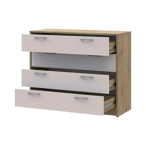 Комод Doros Ронди Дуб Артизан/Кашемир 4 ящика 100х40х82 (41516187) - фото 2