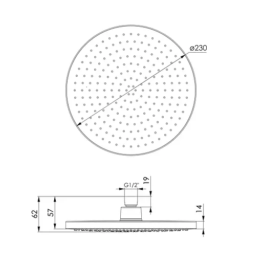 Верхний душ Imprese LSR d230 мм, ABS хром f02600101AH, Хром - фото 2