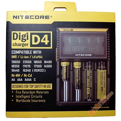 Универсальное зарядное устройство Nitecore D4 на 4 канала для аккумуляторов - фото 5