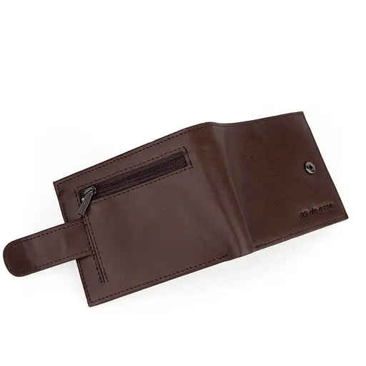 Портмоне чоловіче шкіряне De Esse LC47891-92 коричневе на кнопці - фото 5