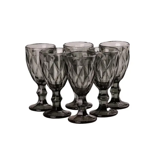 Набор рюмок A-PLUS 9056/1502 DL 6 шт 50 мл Стопки на ножках для алкоголя Подарочный комплект Smoky Grey - фото 1