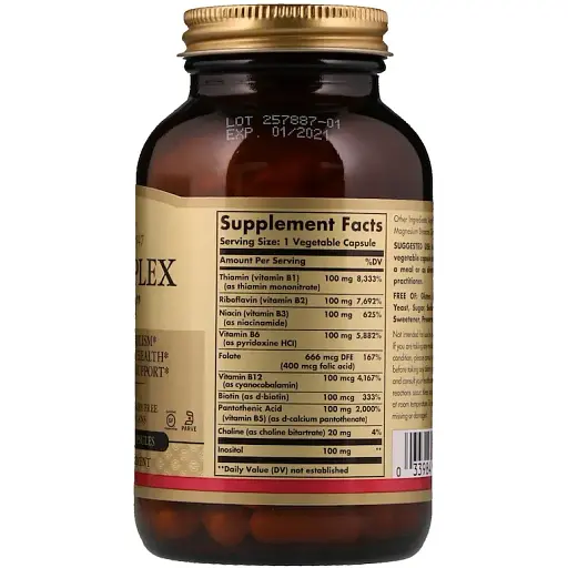 Комплекс вітамінів Solgar B-Complex "100" 100 веган капсул - фото 2