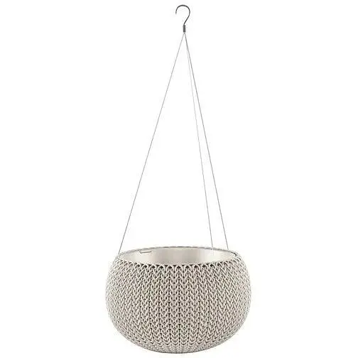Подвесной горшок с кашпо для цветов Keter Cozies S 3,2 л с цепочкой бежевый
