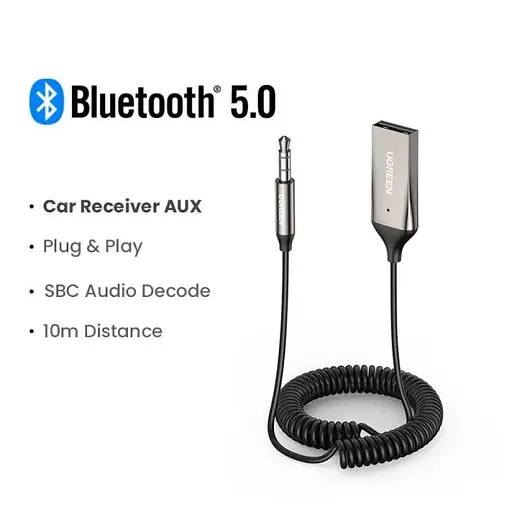 Bluetooth-ресивер UGREEN CM309 Bluetooth Car Receiver Aux with Mic (Space Gray)(UGR-70601) - фото 4
