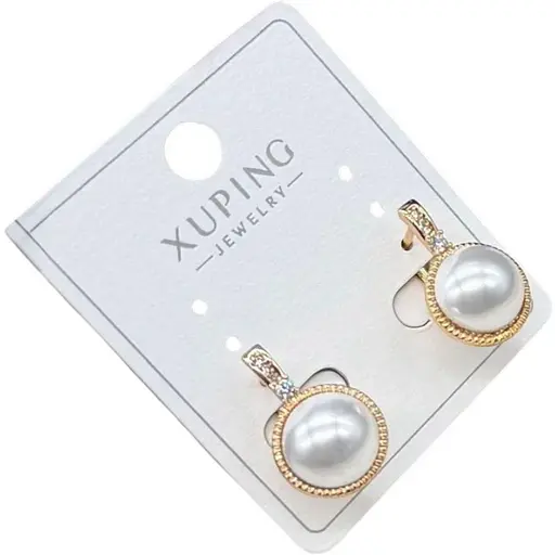 Сережки з перлами Xuping гіпоалергенні під золото - фото 1