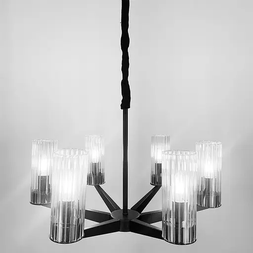 Люстра дизайнерская с прозрачными плафонами ABBY Line.F Количество ламп 8 - фото 3