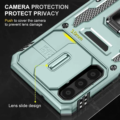 Ударостійкий чохол Camshield Army Ring для Samsung Galaxy A13 4G / A04s Зелений / Light Green - фото 6