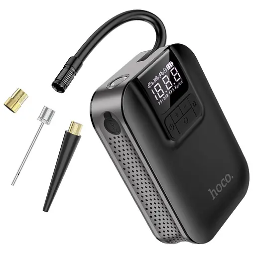 Автомобільний насос Hoco S53 Breeze portable portable smart air pump Black - фото 6