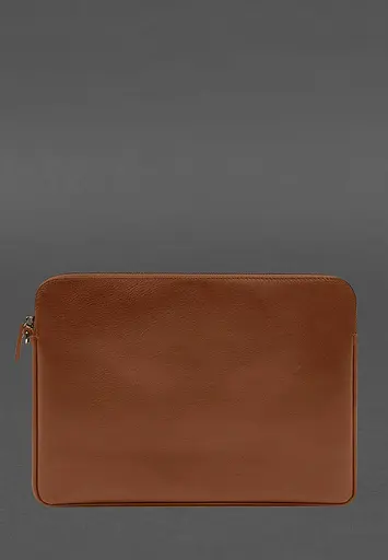 Кожаный чехол BlankNote для ноутбука на молнии с карманом и петлей на руку Светло-коричневый - фото 4