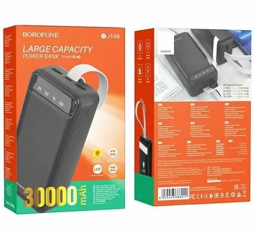 Універсальна мобільна батарея Borofone BJ14B 30000 mAh (Black) - фото 7