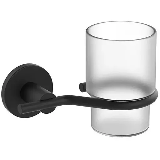 Склянка одинарна настінна Zerix Delux M1306A black ZX4647 чорний - фото 1