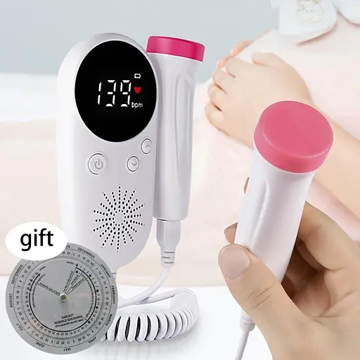 Допплеровский портативный семейный монитор для беременных Фетальный для беременных женщин Допплеровский домашний сонарный детектор Дитя - фото 3