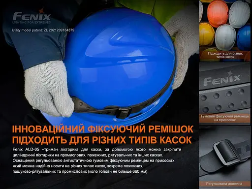 Універсальне кріплення на шолом Fenix ALD-05 для ліхтаря з пов'язкою - фото 5
