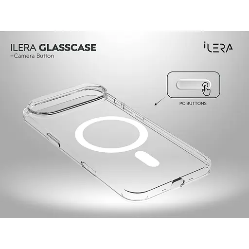 Чехол iLera GlassCase + Camera Button with MagSafe для Apple iPhone Air Frosted ILGCLCa17Air (150409) - фото 5