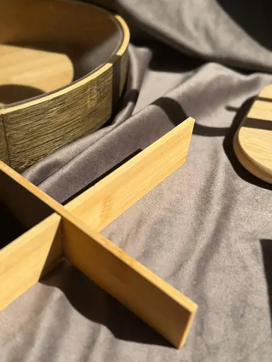 Менажниця бамбукова Yiwu HB-40-8 овальна з кришкою Бежевий - фото 5