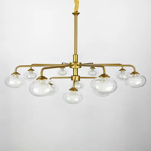 Золота люстра на 12 плафонів Line.F Н 962/12 - фото 6