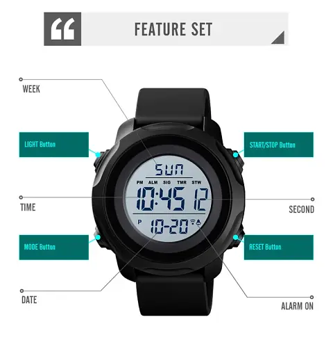 Наручний годинник Skmei 1540 Black Black, 1540BKBK (18466) - фото 6