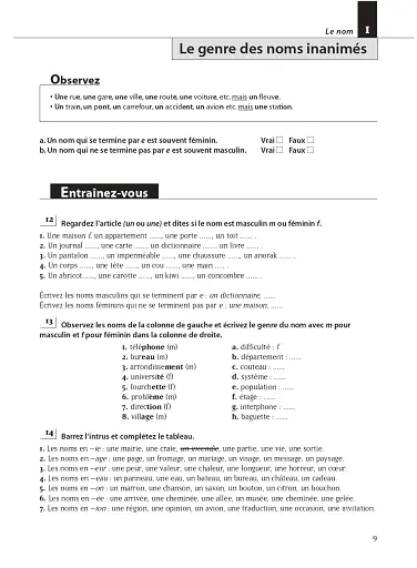 Les 500 Exercices de Grammaire. Livre + corrigés intégrés A1 - фото 9