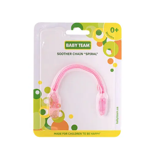 Ланцюжок для пустушки "Спіраль" 3335_рожевий - фото 2
