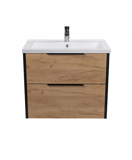 Тумба Мойдодир Line Craft 70 з умивальником Cosmo 70 дуб крафт/Чорний - фото 6