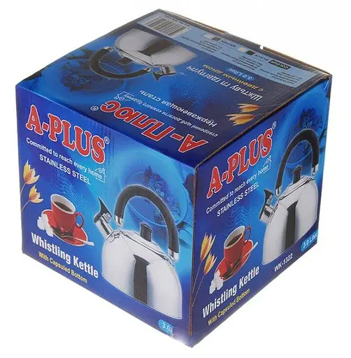 Якісний металевий чайник зі свистком з нержавіючої сталі для газової плити А-Плюс чайник нержавійка - фото 3