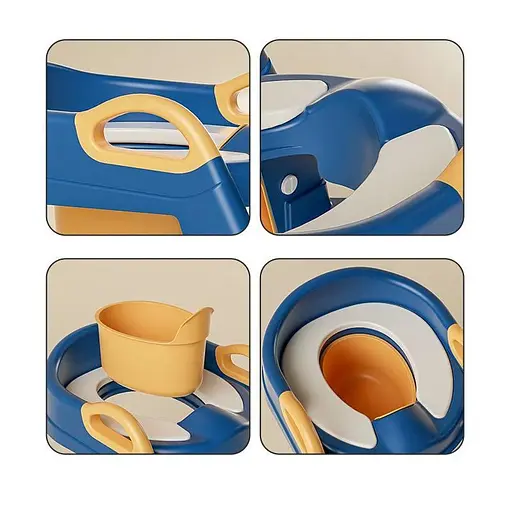 Дитяче складане сидіння на унітаз зі сходинками та ручками 2в1 + Горщик - фото 9