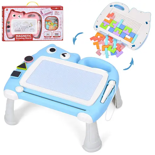 Магнитная доска для рисования "Котик" 2 в 1 Bambi QY228 (Turquoise) тетрис, пазлы - фото 2