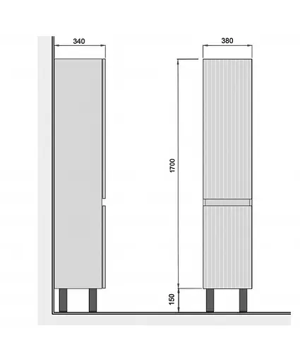 Пенал Мойдодир Fluffy П-38к-U білий підлоговий / підвісний, Білий матовий - фото 9