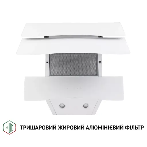 Вытяжка декоративная наклонная Perfelli DNS 6482 D 850 WH LED - фото 5