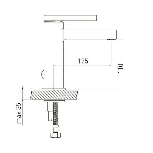 Змішувач для умивальника Volle Mora 35 мм de la noche 1537.010104 Чорний матовий - фото 2