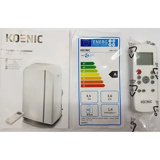 Кондиціонер мобільний KOENIC KAC 3351, 1350 Вт, 120 м³ з функцією охолодження, вентиляції, осушення - фото 6