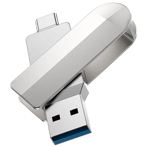 Флеш-накопичувач Hoco UD10 Metal Flash 2in1 USB 3.0/Type-C - 64GB Gray - фото 2